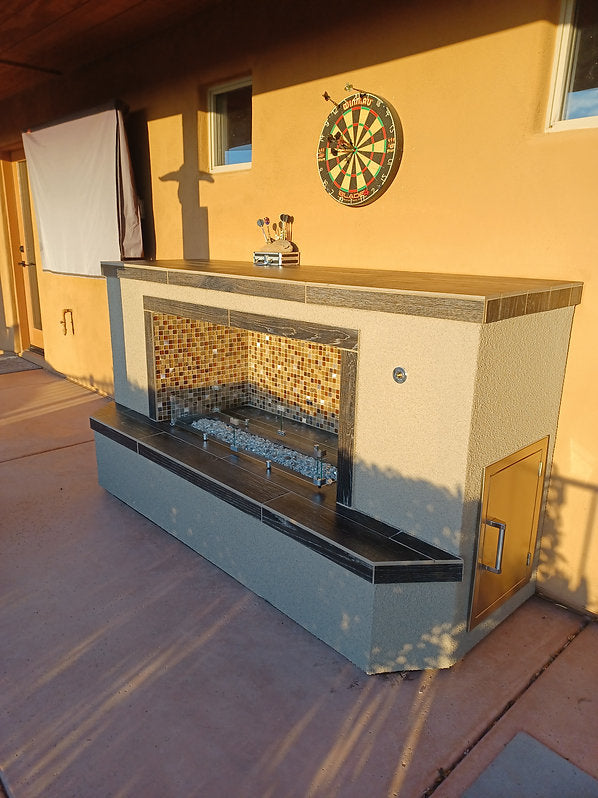 Entertainer Outdoor Fireplace – LP or Natural Gas with Fire-Glass Burner Insert