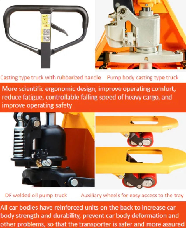NobleLift Standard Duty Pallet Jack – 5500 lbs Capacity, 27”x48” Forks