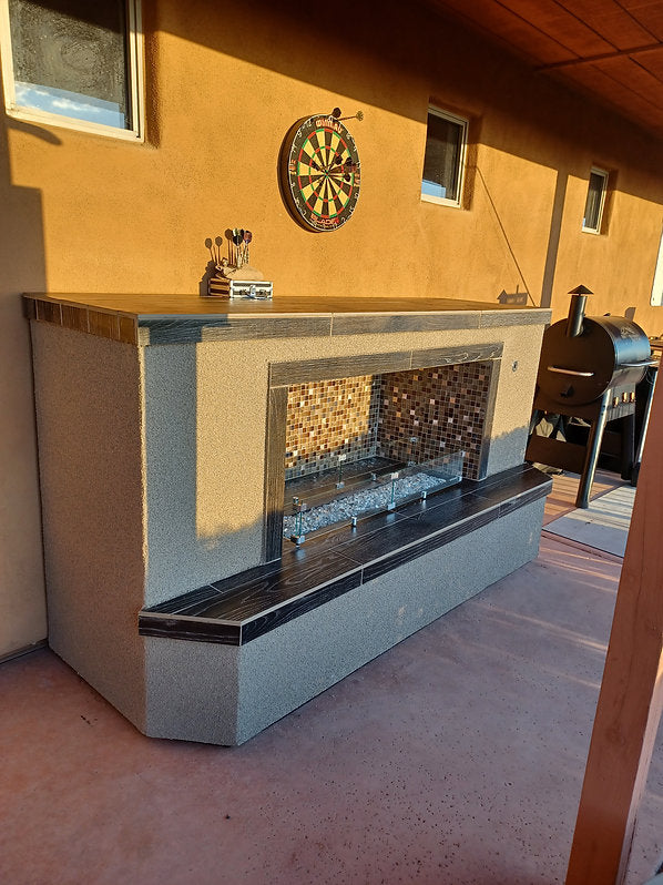 Entertainer Outdoor Fireplace – LP or Natural Gas with Fire-Glass Burner Insert