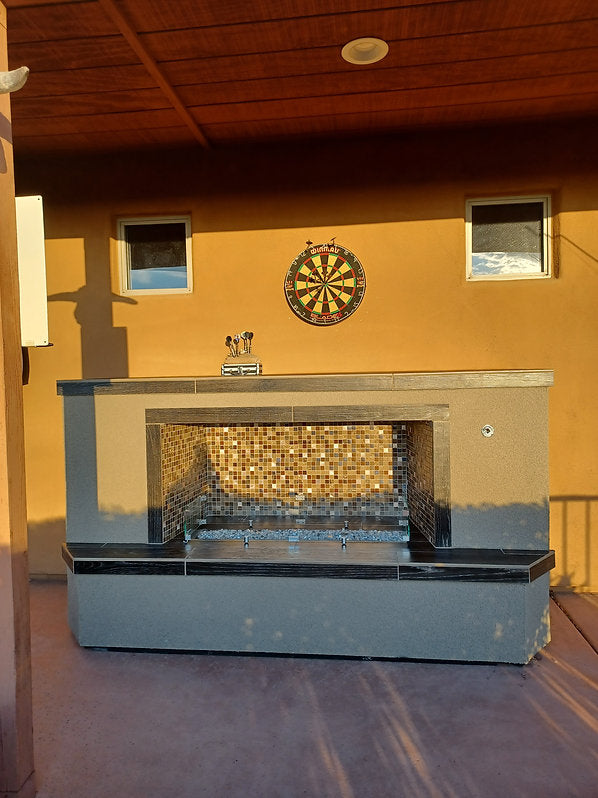 Entertainer Outdoor Fireplace – LP or Natural Gas with Fire-Glass Burner Insert