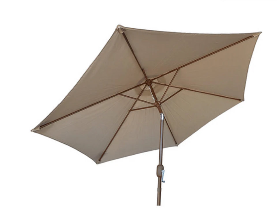 9′ Outdoor Kitchen Umbrella – Hand Crank & Tilt, Beige