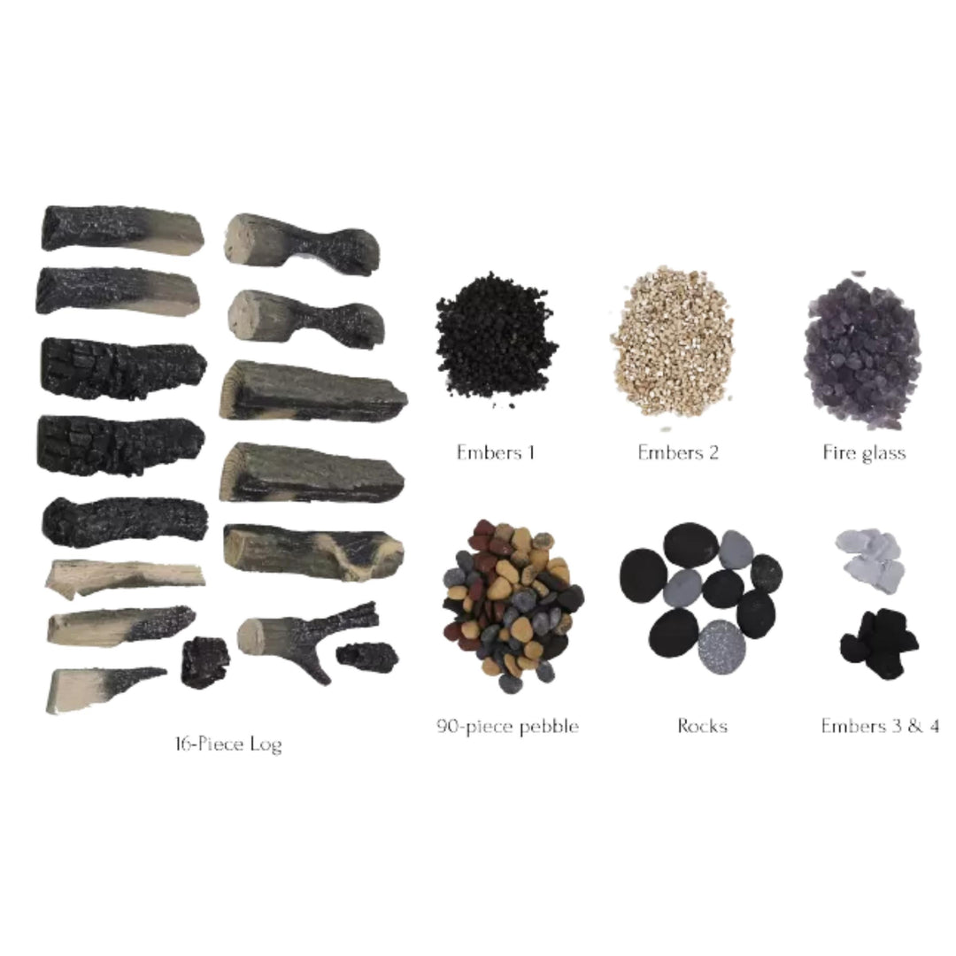 Amantii SPLIT LOG 16-Piece Deluxe Media Set (Electric Fireplaces)