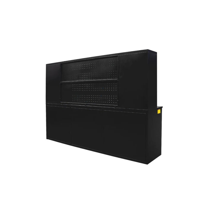 10ft Heavy Duty Workbench Cabinet with 40 Drawers, 2 Cabinets & Pegboard