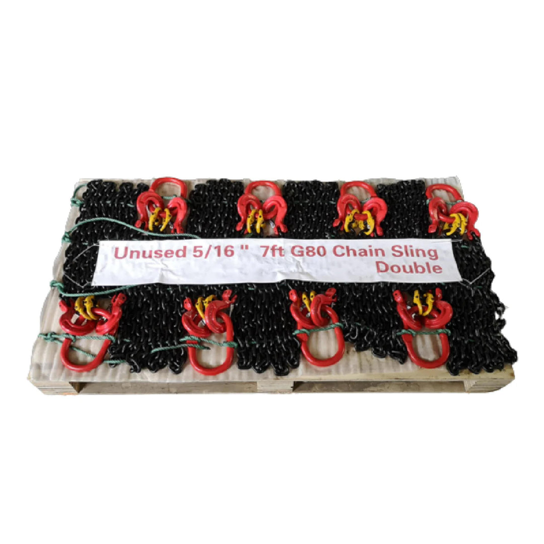 Greatbear Double Leg Lifting Chain Sling – 5/16" x 7ft with Hooks