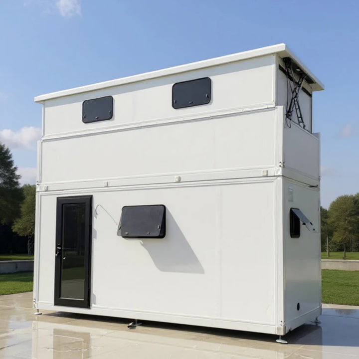 17x7 ft Tiny House with Lift Loft – Portable Prefabricated Home with Galley Kitchen & Bathroom