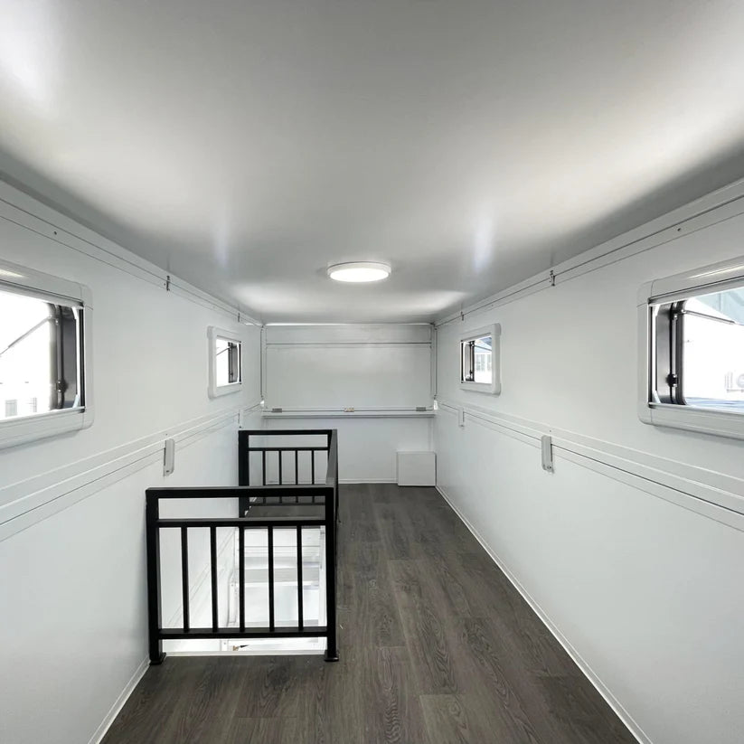 17x7 ft Tiny House with Lift Loft – Portable Prefabricated Home with Galley Kitchen & Bathroom