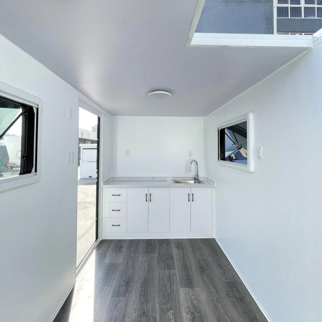 17x7 ft Tiny House with Lift Loft – Portable Prefabricated Home with Galley Kitchen & Bathroom