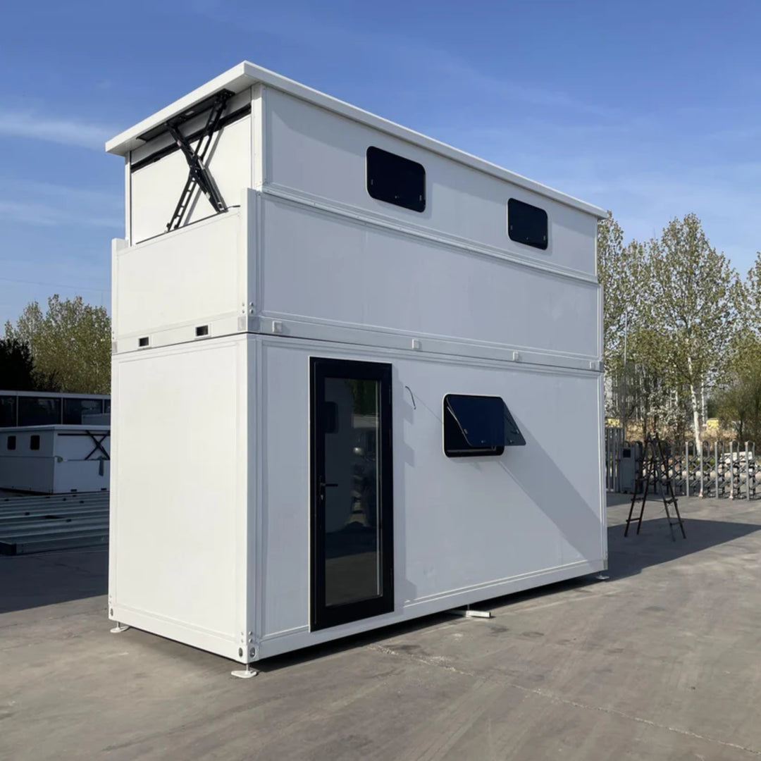 17x7 ft Tiny House with Lift Loft – Portable Prefabricated Home with Galley Kitchen & Bathroom