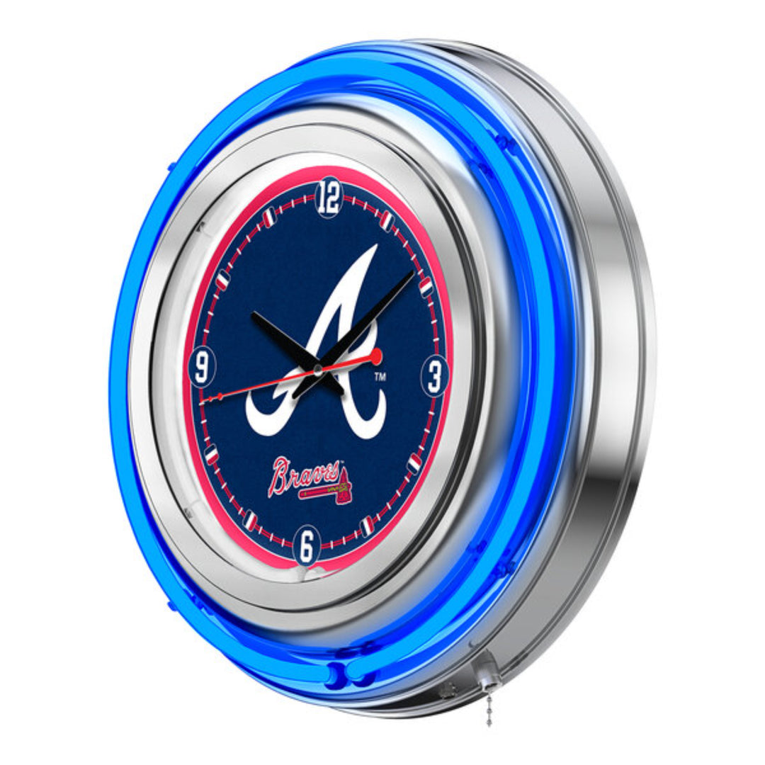 Neon Sports Team Wall Clock 15"