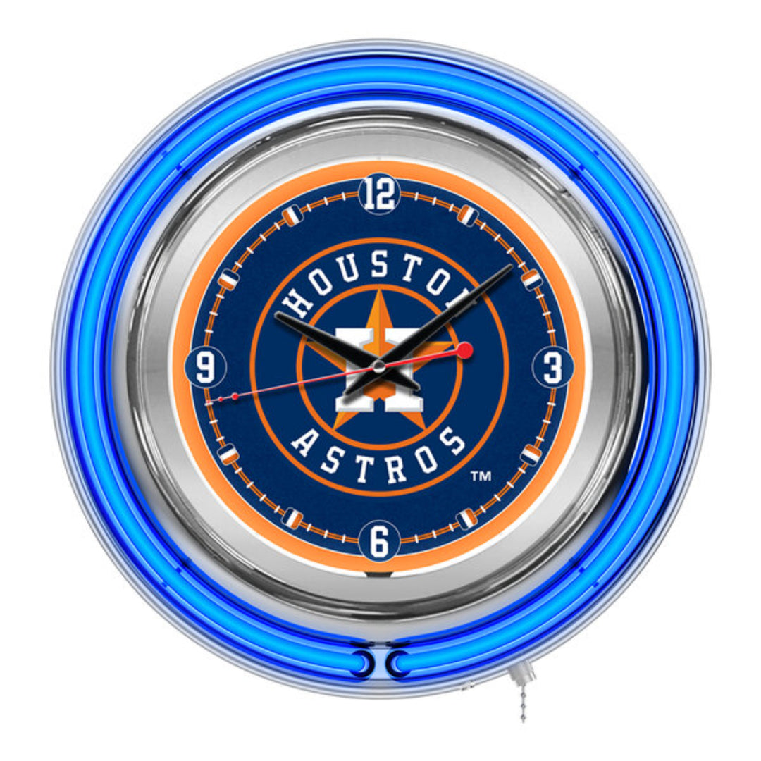 Neon Sports Team Wall Clock 15"