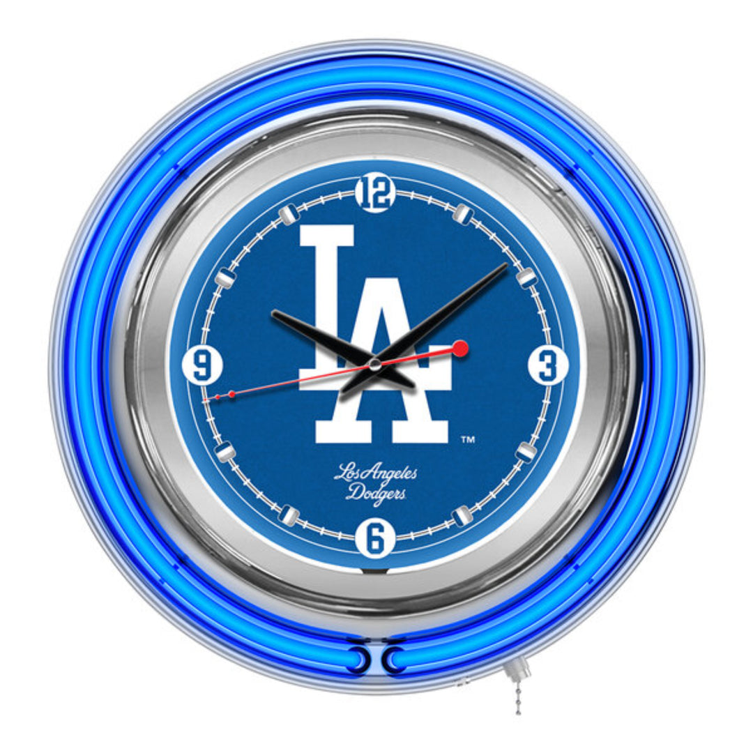Neon Sports Team Wall Clock 15"