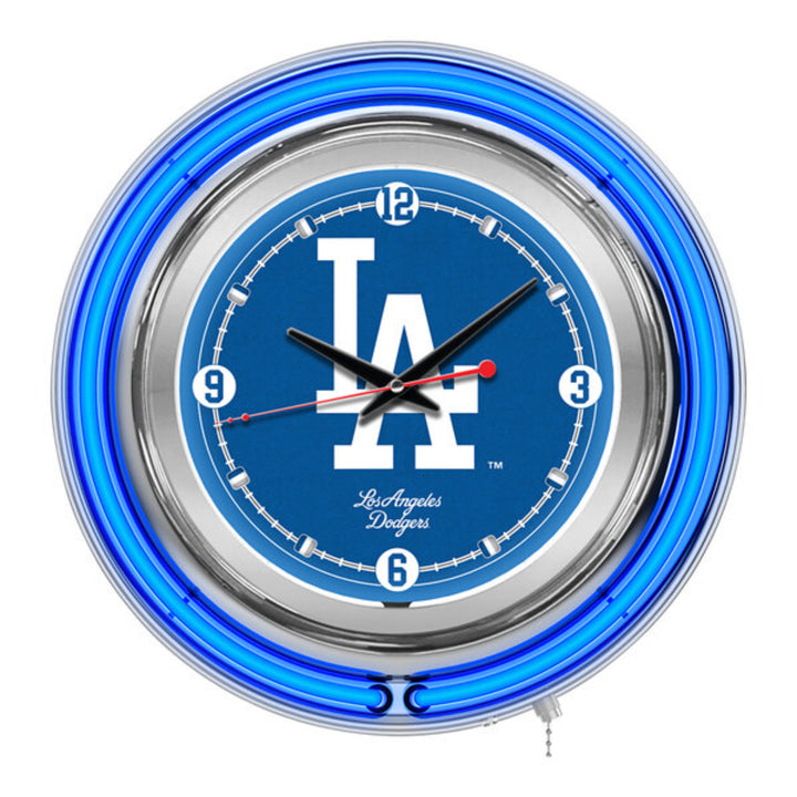 Neon Sports Team Wall Clock 15"
