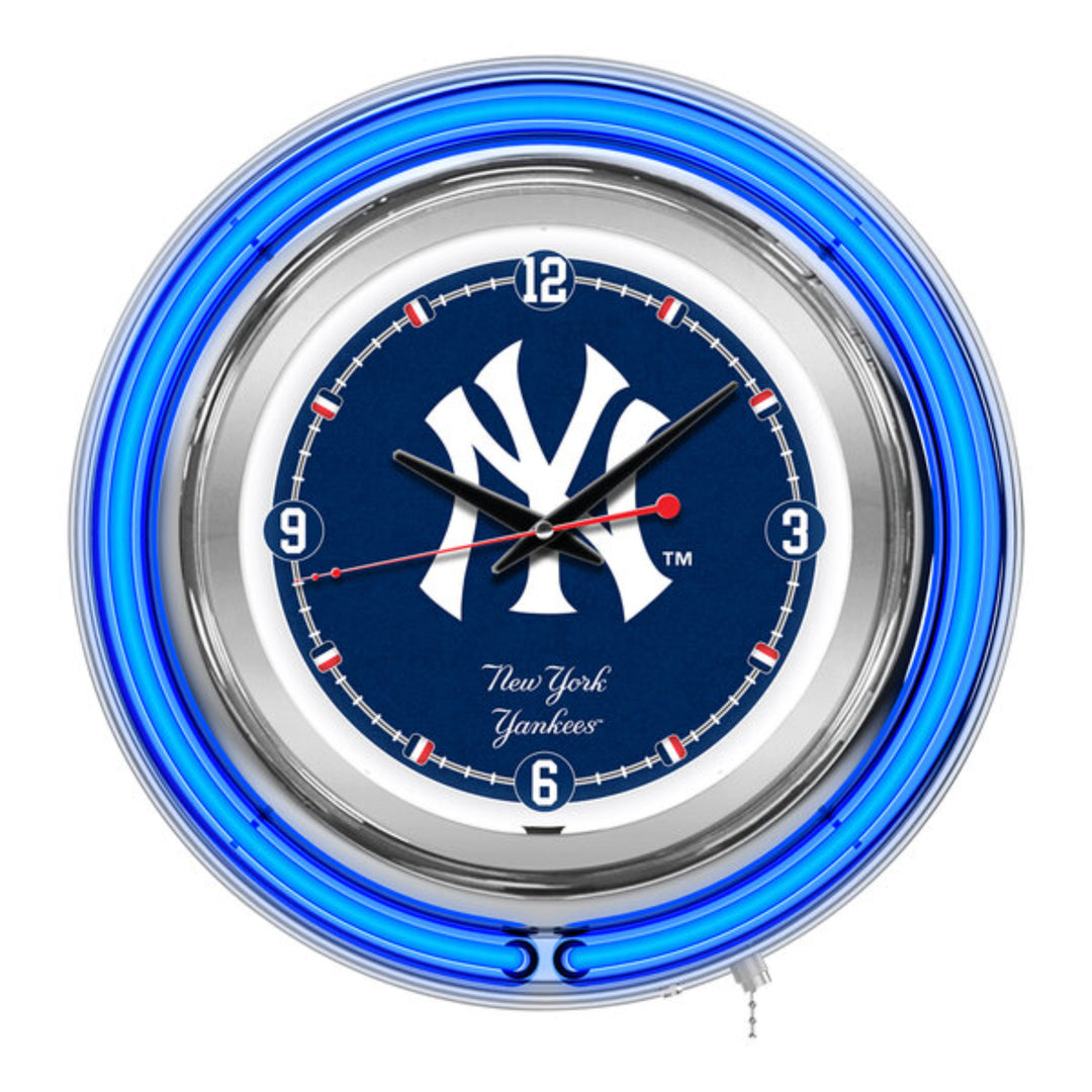 Neon Sports Team Wall Clock 15"