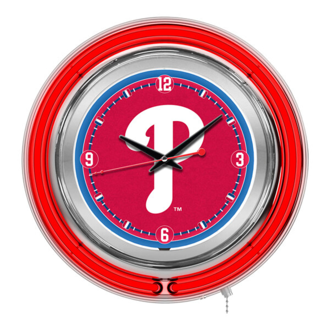 Neon Sports Team Wall Clock 15"
