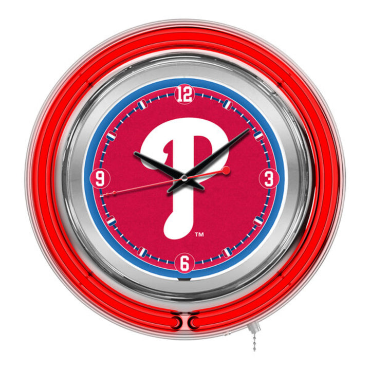 Neon Sports Team Wall Clock 15"