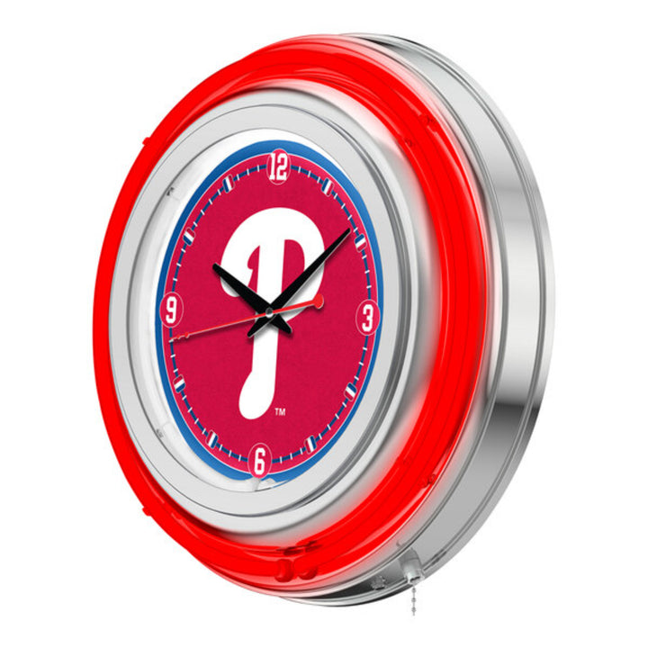 Neon Sports Team Wall Clock 15"