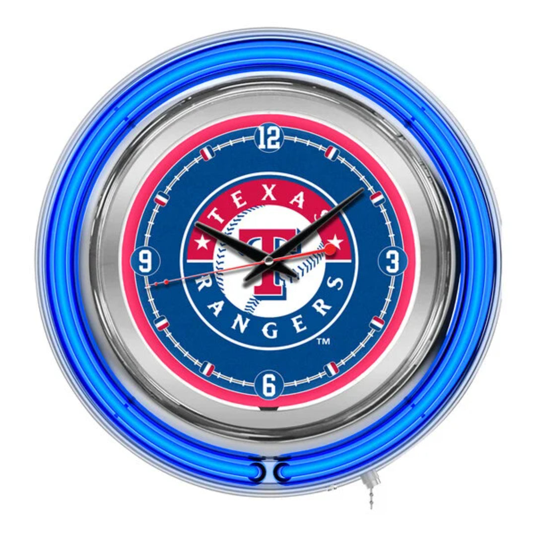 Neon Sports Team Wall Clock 15"