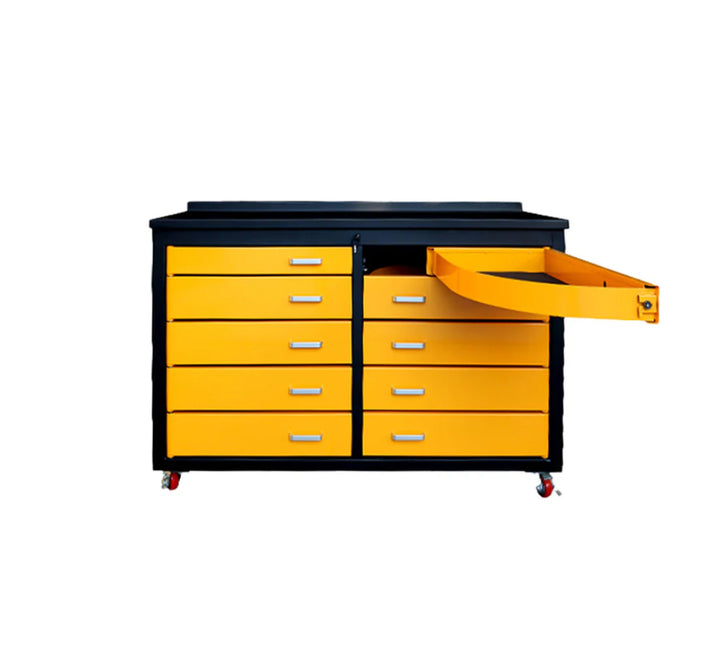 6ft Heavy Duty Mobile Workbench with 10 Drawers