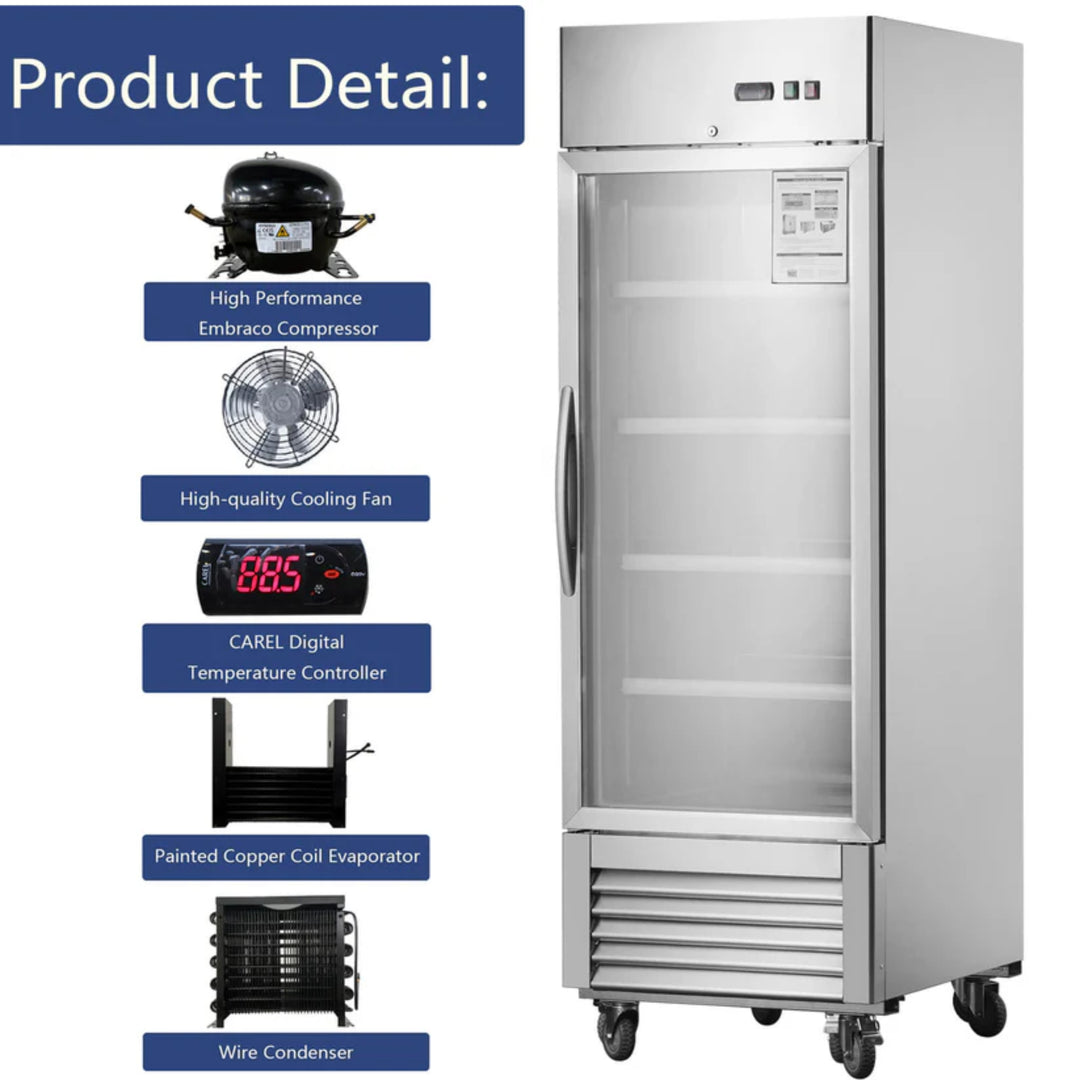 27" Commercial Glass Door Refrigerator – 19 cu. ft.
