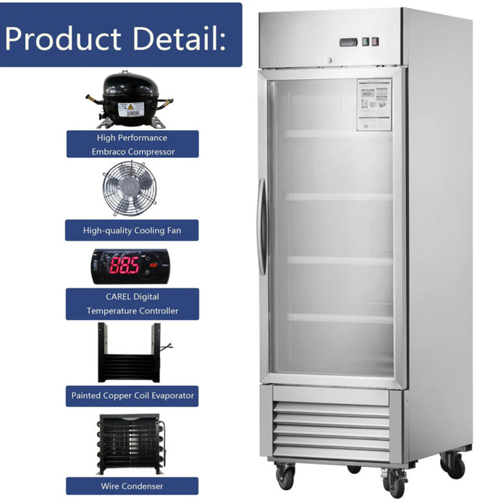 27" Commercial Glass Door Refrigerator – 19 cu. ft.