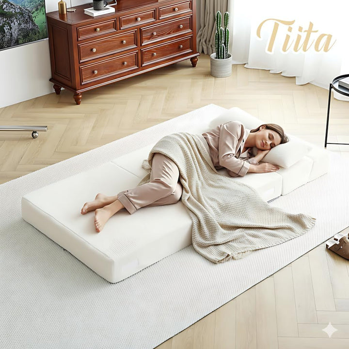 Multifunctional Sleeper Sofa Bed Single Size Beige