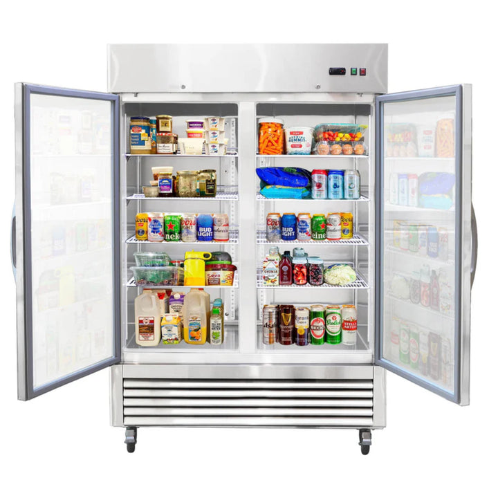 54" Commercial Glass Door Refrigerator – 42 cu. ft.