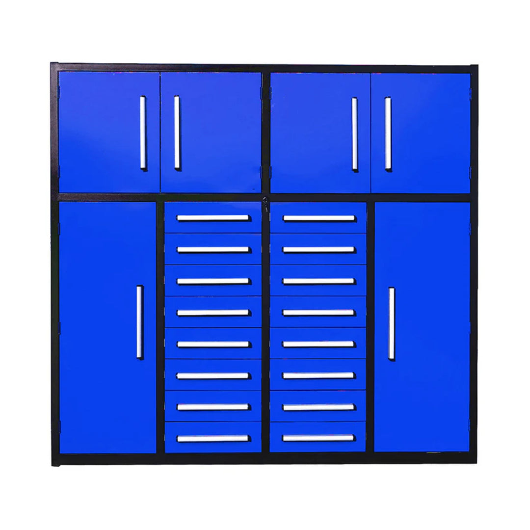 7ft Heavy Duty Garage Storage Cabinet with 16 Drawers & Lockable Cabinets