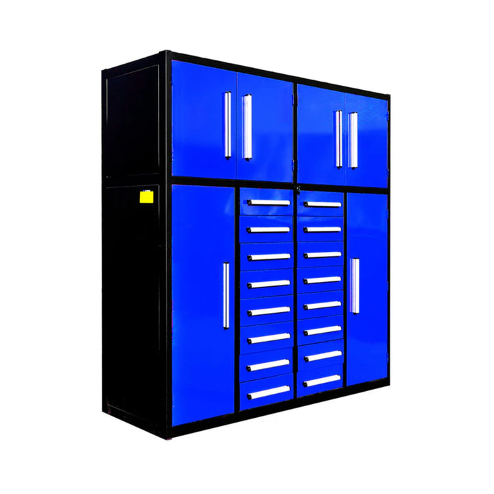 7ft Heavy Duty Garage Storage Cabinet with 16 Drawers & Lockable Cabinets