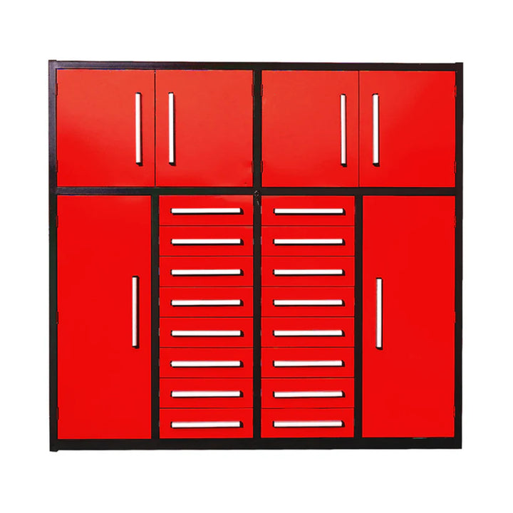 7ft Heavy Duty Garage Storage Cabinet with 16 Drawers & Lockable Cabinets