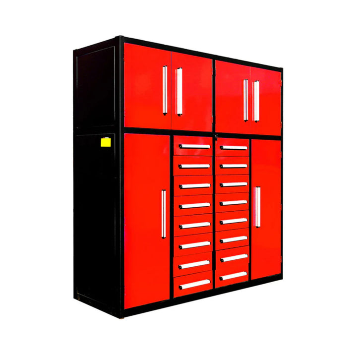 7ft Heavy Duty Garage Storage Cabinet with 16 Drawers & Lockable Cabinets