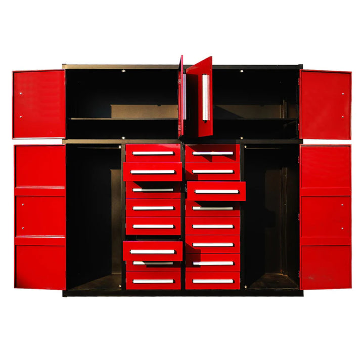 7ft Heavy Duty Garage Storage Cabinet with 16 Drawers & Lockable Cabinets
