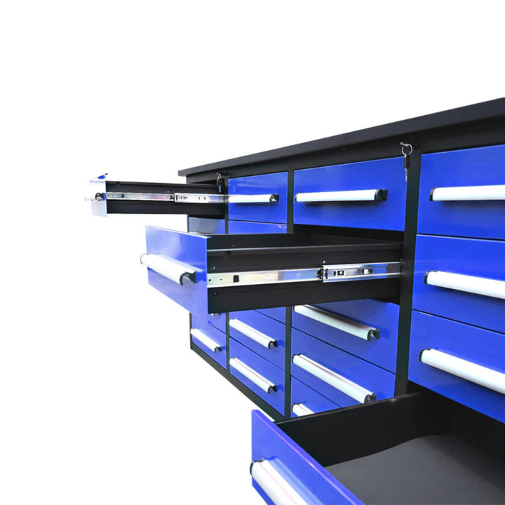 7ft Heavy Duty Garage Workbench Cabinet (20 Drawers)