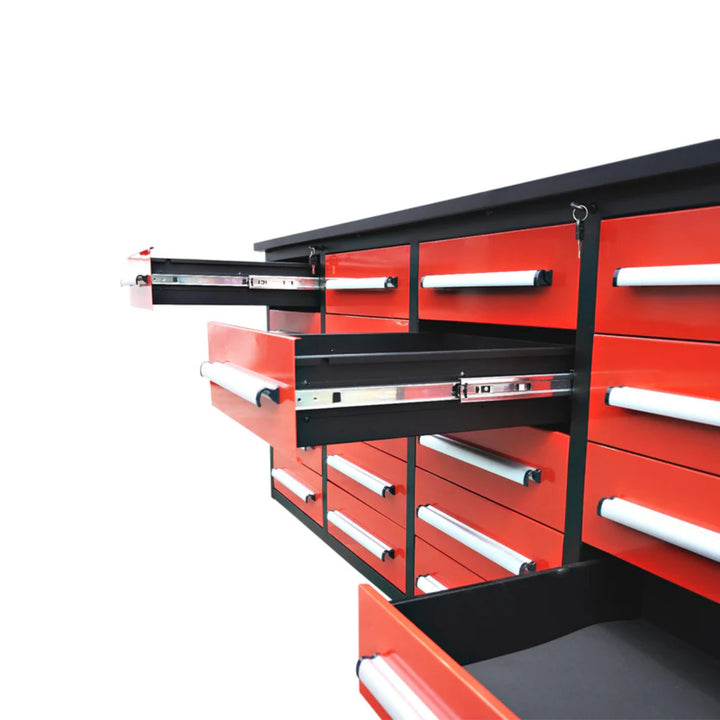 7ft Heavy Duty Garage Workbench Cabinet (20 Drawers)