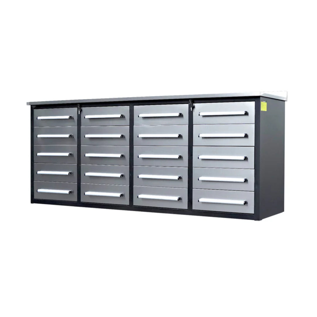 7ft Heavy Duty Garage Workbench Cabinet (20 Drawers)