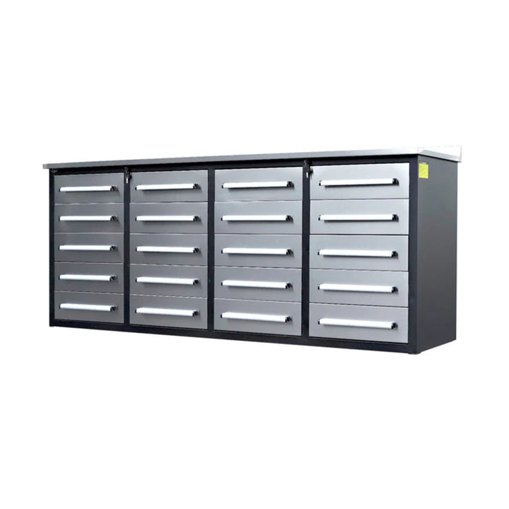 7ft Heavy Duty Garage Workbench Cabinet (20 Drawers)