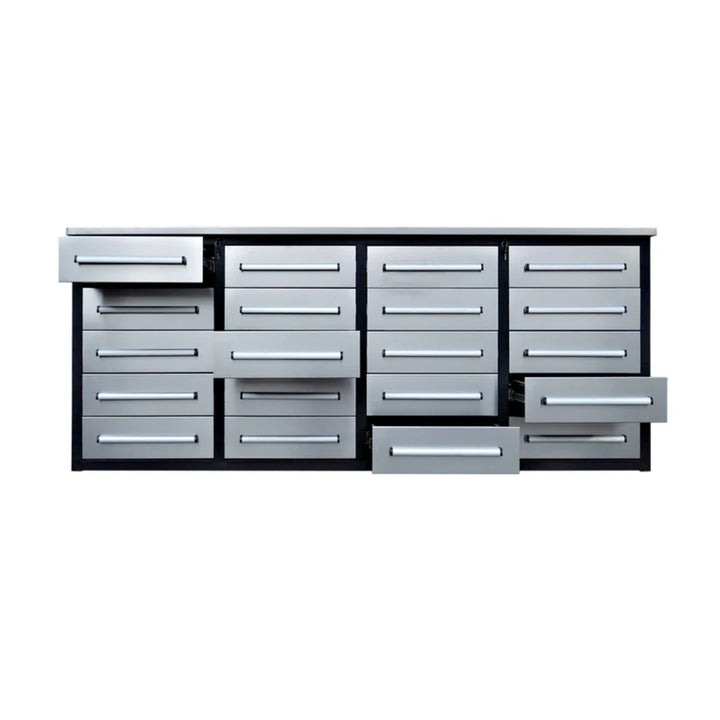 7ft Heavy Duty Garage Workbench Cabinet (20 Drawers)
