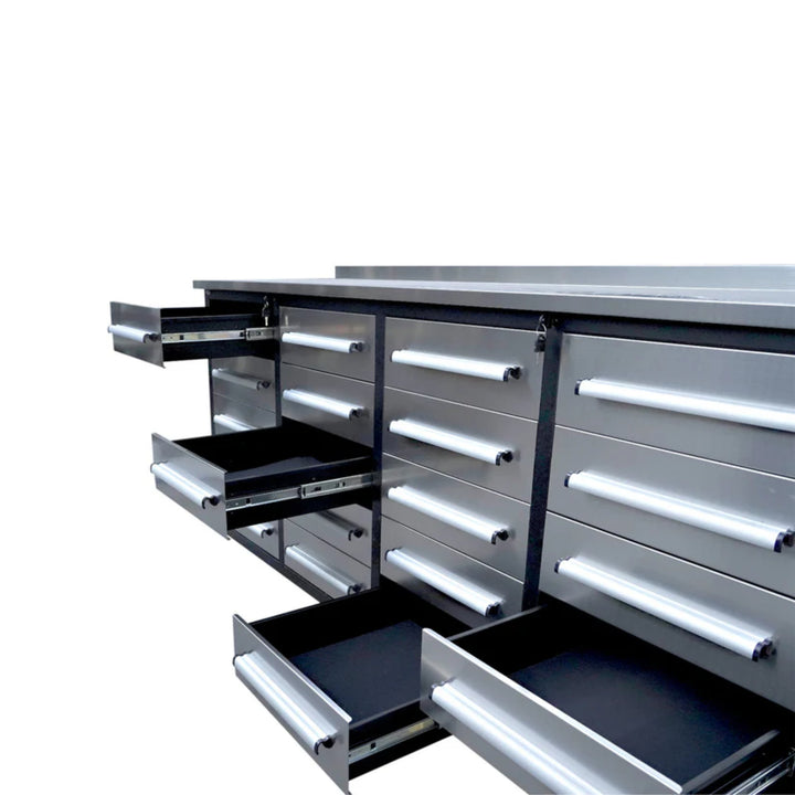 7ft Heavy Duty Garage Workbench Cabinet (20 Drawers)