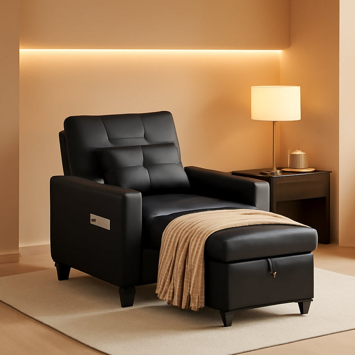 Black Multifunctional Sleeper Chair Sofa Bed Usb Ports