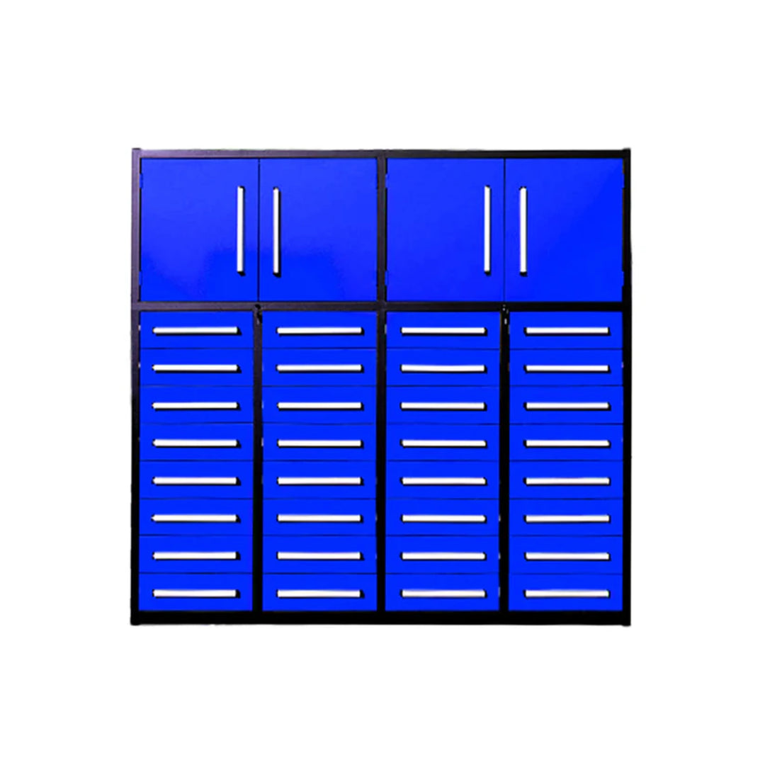 7ft Heavy-Duty Garage Storage Cabinet with 32 Drawers & 2 Lockable Cabinets