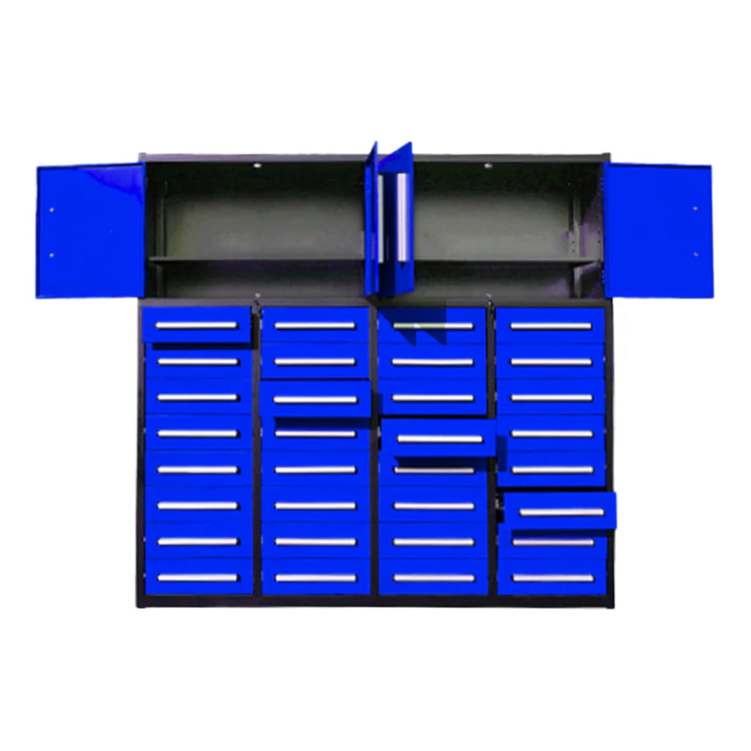 7ft Heavy-Duty Garage Storage Cabinet with 32 Drawers & 2 Lockable Cabinets