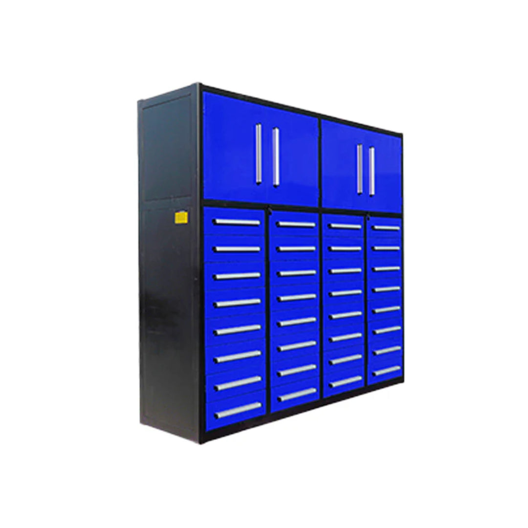 7ft Heavy-Duty Garage Storage Cabinet with 32 Drawers & 2 Lockable Cabinets