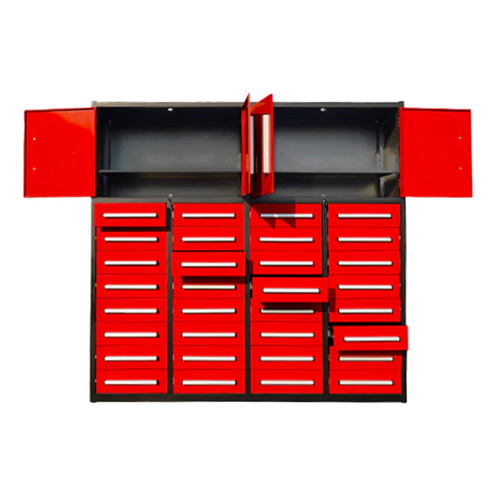 7ft Heavy-Duty Garage Storage Cabinet with 32 Drawers & 2 Lockable Cabinets