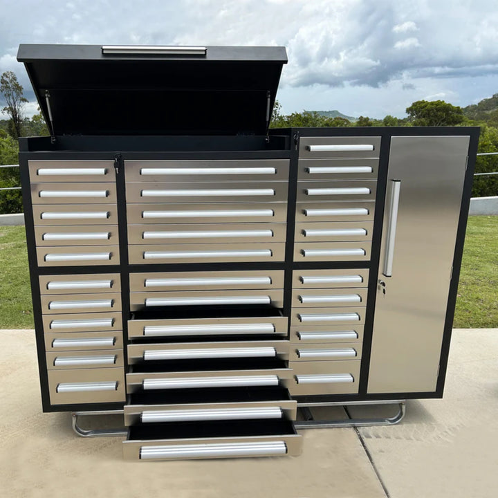 7ft Garage Storage Cabinet – Heavy Duty Workbench with 35 Drawers & 1 Cabinet