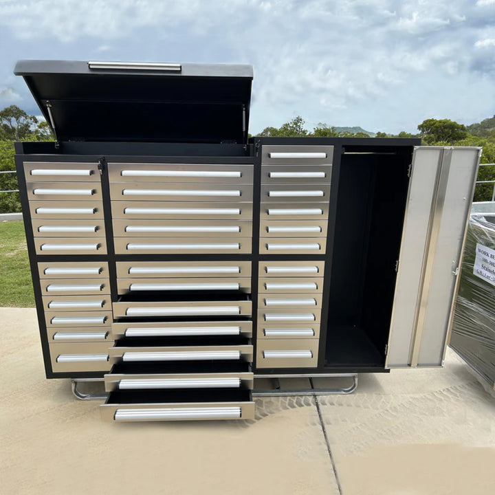 7ft Garage Storage Cabinet – Heavy Duty Workbench with 35 Drawers & 1 Cabinet