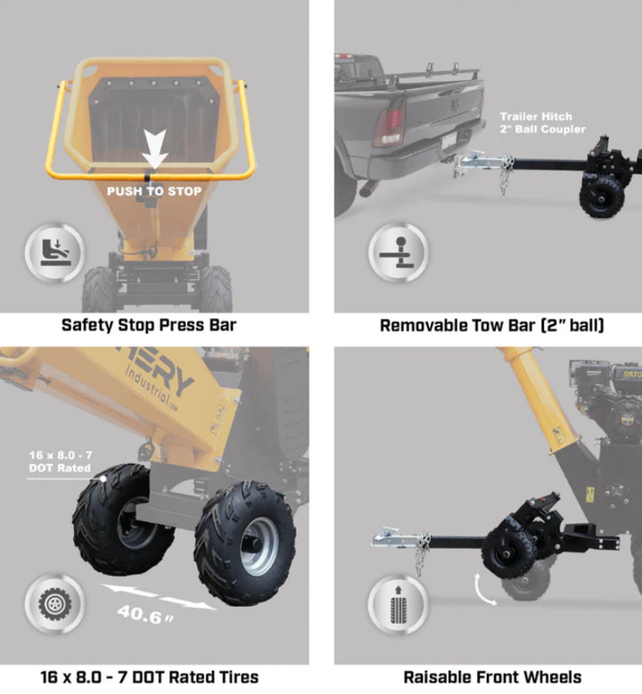 6” 15 HP 420cc Gas Powered Wood Chipper