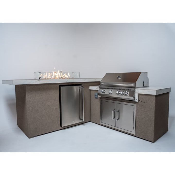 KoKoMo Baja with Fire 7'6"x9' Outdoor Kitchen Island