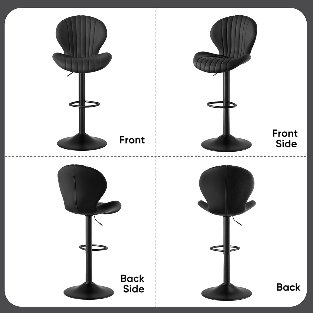 Swivel Counter Height Bar Stools Set of 3 – Black Finish