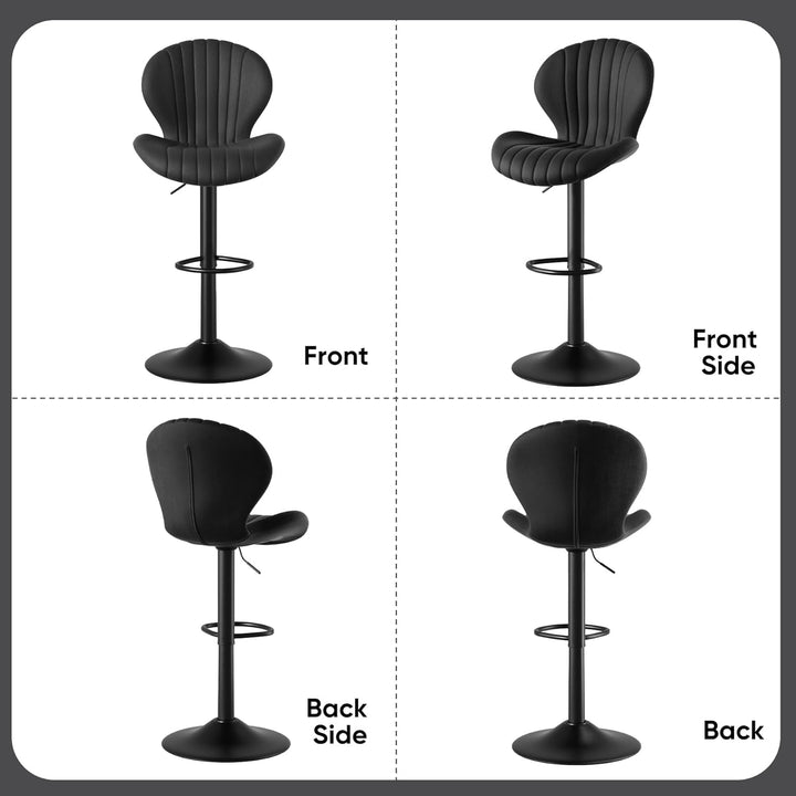 Swivel Counter Height Bar Stools Set of 3 – Black Finish