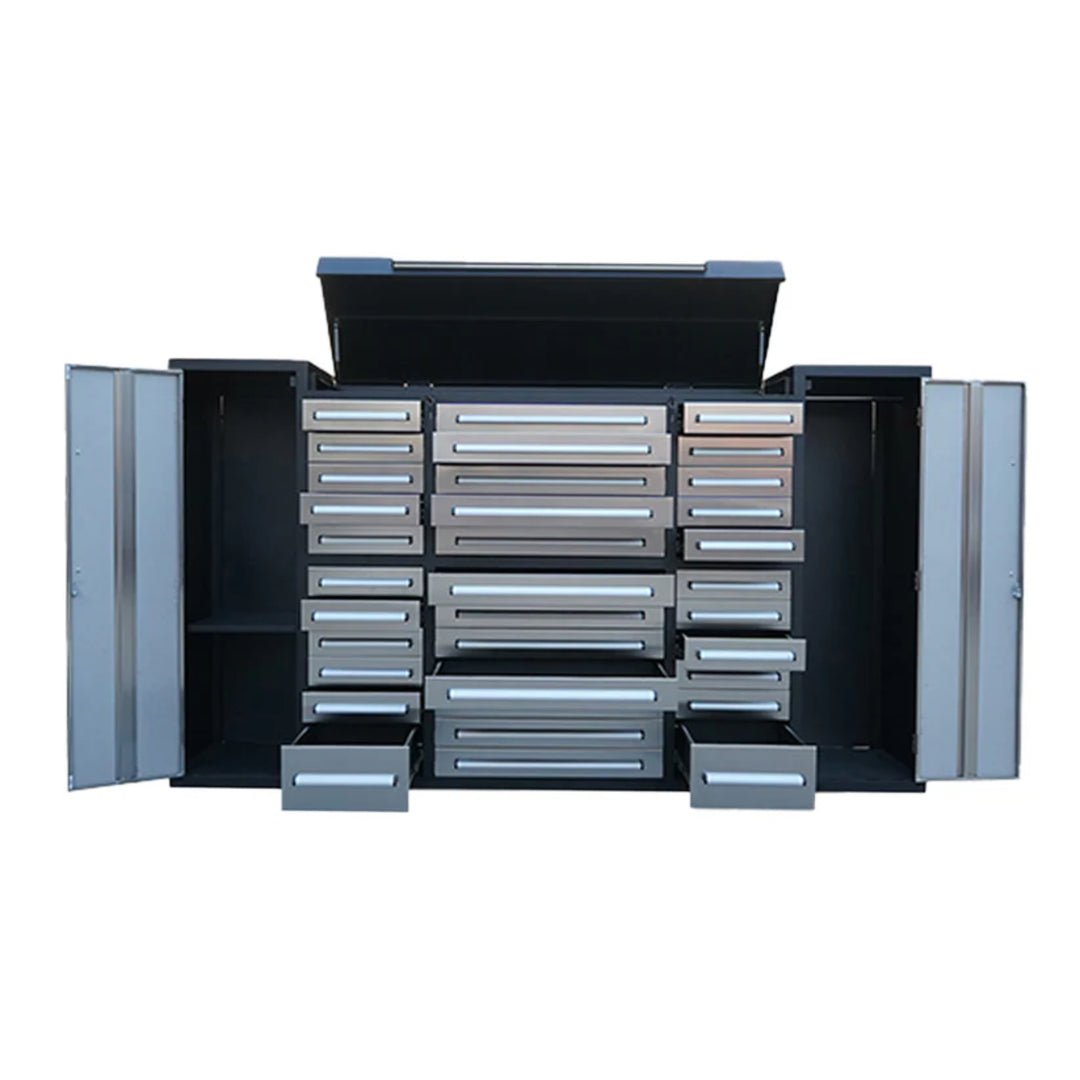 9ft Garage Storage Cabinet – Heavy Duty Workbench with 34 Drawers & 2 Cabinets