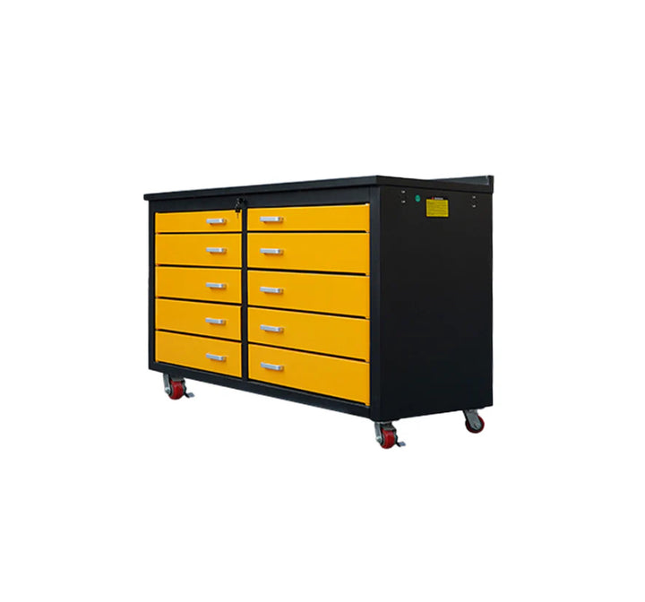 6ft Heavy Duty Mobile Workbench with 10 Drawers